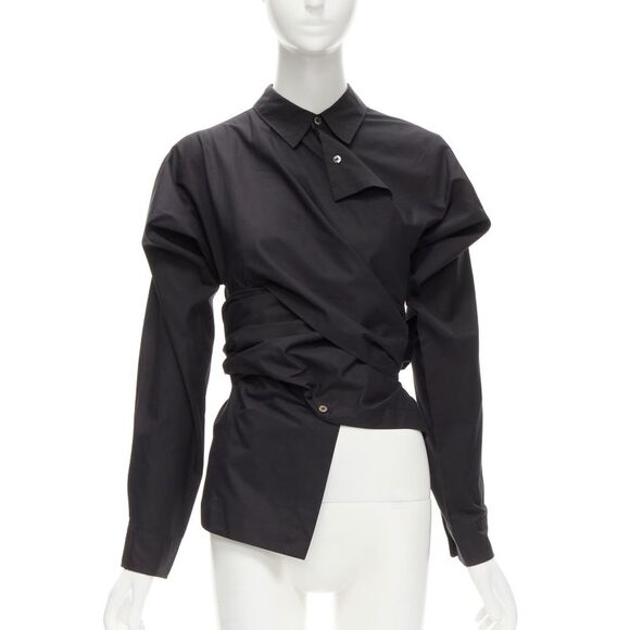 COMME des GARÇONS Tops - Comme Des Garcons Vintage 1980'S Deconstructed Wrap Bias Placket Cutout Shirt M